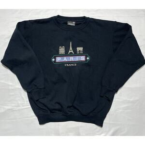 GBL industry Paris France Eiffel Tower Embroidered Logo Sweatshirt Size L